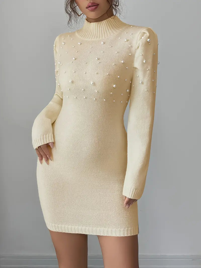 Bibi | Elegant Sweater Dress with Pearls